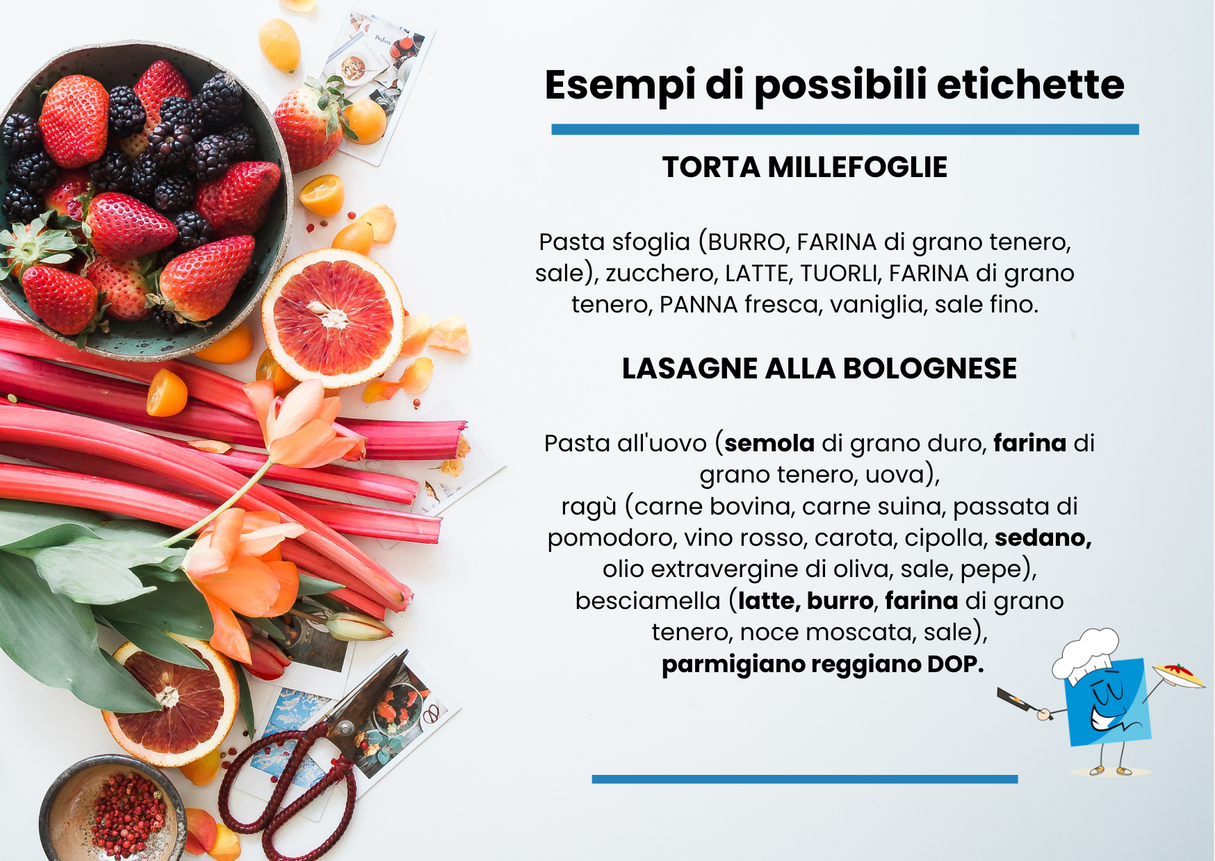 esempio di etichettatura prodotto alimentare 
