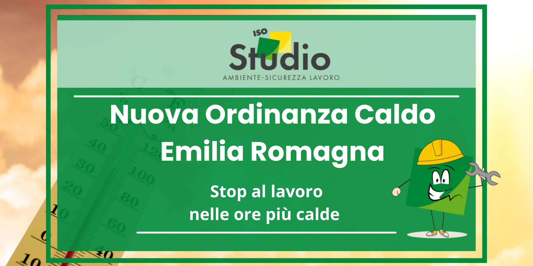 l'immagine mostra un termometro con alte temperature per indicare che la regione emilia romagna ha approvato un ordinanza contro il lavoro nelle ore più calde e nelle giornate a rischio alto